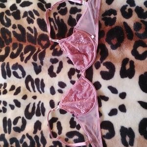 Victoria Secret Unlined Demi Lace Pink Bra 36D